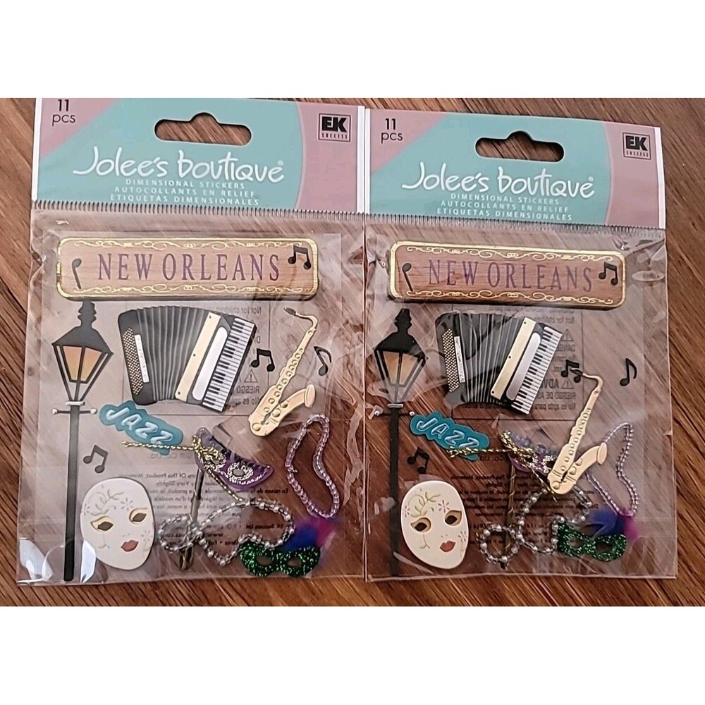 New Orleans Travel Mardi Gras Jolee's Boutique  Scrapbook Stickers 2 Packs New
